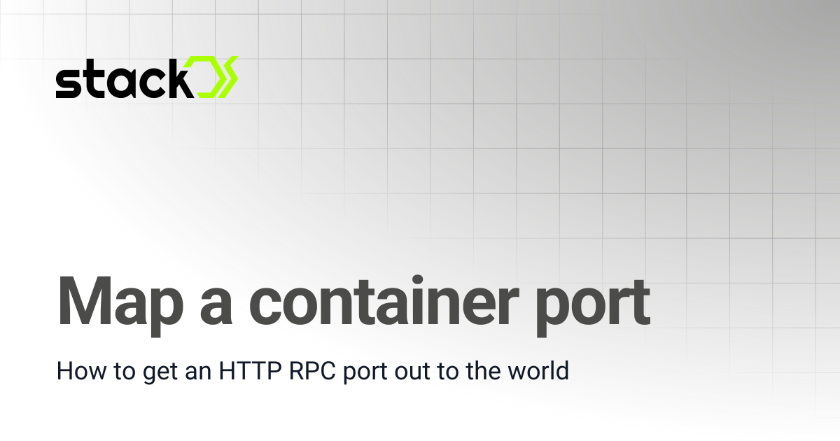 Map a container port | StackOS Docs